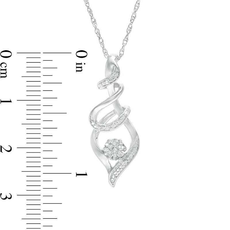 Main Image 2 of Diamond Accent Swirl Flame Pendant in Sterling Silver