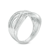 Thumbnail Image 2 of Diamond Accent Layered Crossover Ring in Sterling Silver