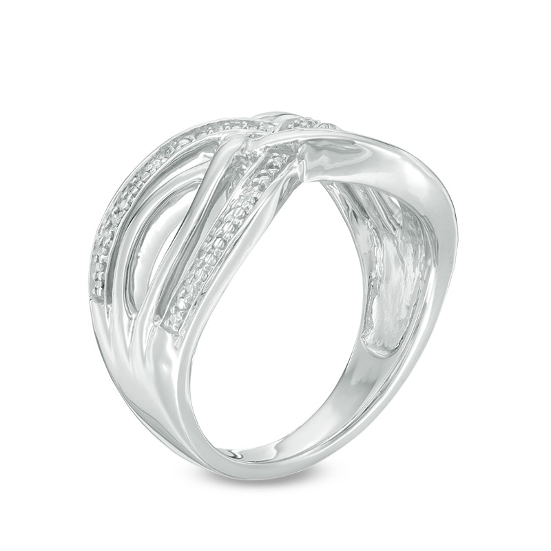 Main Image 2 of Diamond Accent Layered Crossover Ring in Sterling Silver