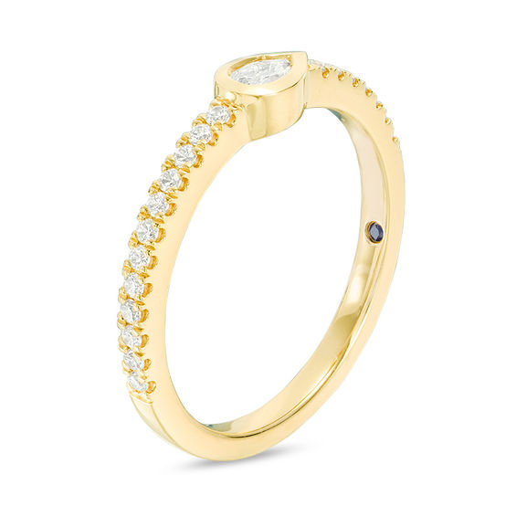 Vera Wang Love Collection 1/3 CT. T.w. Pear-Shaped Diamond Sideways Stackable Band in 14K Gold
