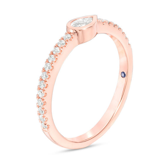 Vera Wang Love Collection 1/3 CT. T.w. Pear-Shaped Diamond Sideways Stackable Band 14K Rose Gold