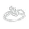 Thumbnail Image 1 of Diamond Accent Bypass Heart Ring in Sterling Silver