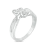 Thumbnail Image 2 of Diamond Accent Bypass Heart Ring in Sterling Silver