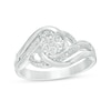 Thumbnail Image 1 of Composite Diamond Accent Bypass Swirl Ring in Sterling Silver