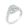 Thumbnail Image 2 of Composite Diamond Accent Bypass Swirl Ring in Sterling Silver