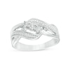 Thumbnail Image 1 of Diamond Accent Three Stone Bypass Wave Ring in Sterling Silver