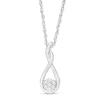 Thumbnail Image 1 of Composite Diamond Accent Teardrop Pendant in Sterling Silver