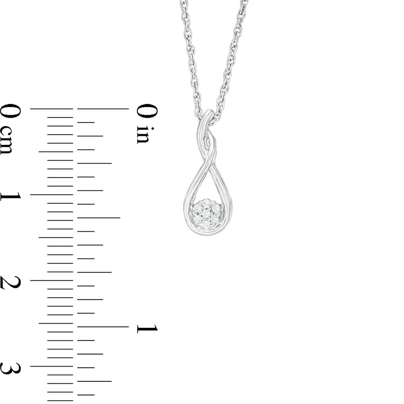 Main Image 2 of Composite Diamond Accent Teardrop Pendant in Sterling Silver