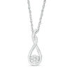 Thumbnail Image 1 of Composite Diamond Accent Teardrop Pendant in Sterling Silver