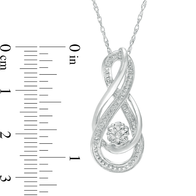 Main Image 2 of Diamond Accent Intertwining Infinity Pendant in Sterling Silver