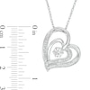 Thumbnail Image 2 of Diamond Accent Tilted Double Heart Pendant in Sterling Silver
