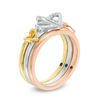 Thumbnail Image 2 of The Kindred Heart from Vera Wang Love Collection Diamond Stackable Ring Set in Sterling Silver and 14K Two-Tone Gold