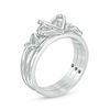 Thumbnail Image 1 of The Kindred Heart from Vera Wang Love Collection Blue Sapphire Stackable Ring Set in Sterling Silver