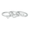 Thumbnail Image 2 of The Kindred Heart from Vera Wang Love Collection Blue Sapphire Stackable Ring Set in Sterling Silver