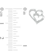 Thumbnail Image 2 of Diamond Accent Double Heart Stud Earrings in Sterling Silver