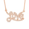 Thumbnail Image 0 of Vera Wang Love Collection 1/6 CT. T.W. Diamond Mini "Love" Necklace in 14K Rose Gold - 19"