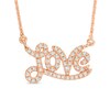 Thumbnail Image 1 of Vera Wang Love Collection 1/6 CT. T.W. Diamond Mini "Love" Necklace in 14K Rose Gold - 19"