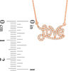 Thumbnail Image 2 of Vera Wang Love Collection 1/6 CT. T.W. Diamond Mini "Love" Necklace in 14K Rose Gold - 19"