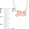 Thumbnail Image 3 of Vera Wang Love Collection 1/6 CT. T.W. Diamond Mini "Love" Necklace in 14K Rose Gold - 19"