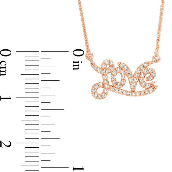 Vera Wang Love Collection 1/6 CT. T.w. Diamond Mini "Love" Necklace in 14K Rose Gold - 19"