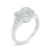 Thumbnail Image 2 of Multi-Diamond Accent Frame Heart Ring in Sterling Silver