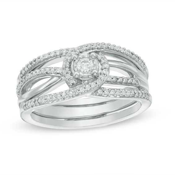 Convertibilities 1/5 CT. T.w. Diamond Crossover Bypass Three-in-One Ring in Sterling Silver
