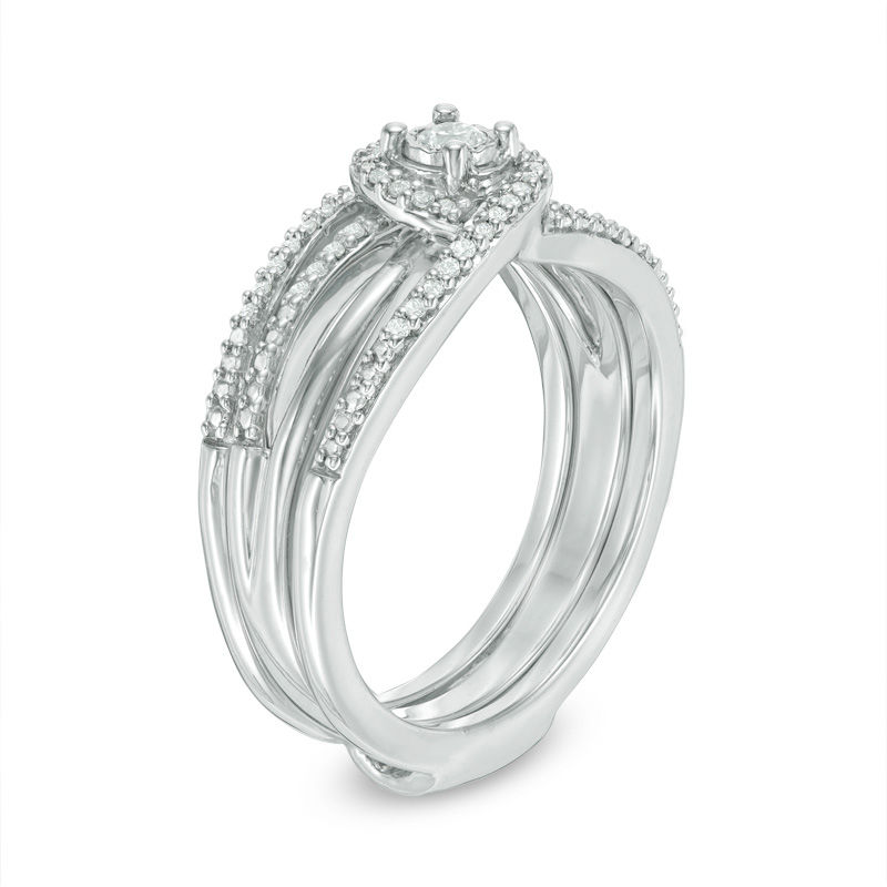 Main Image 2 of Convertibilities 1/5 CT. T.W. Diamond Crossover Bypass Three-in-One Ring in Sterling Silver