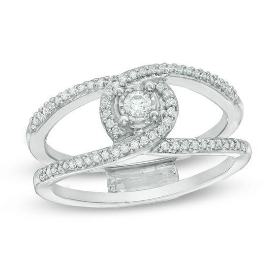 Convertibilities 1/5 CT. T.w. Diamond Crossover Bypass Three-in-One Ring in Sterling Silver