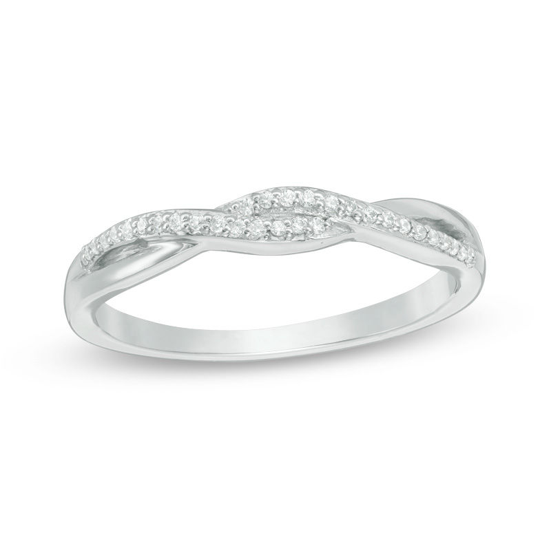Main Image 4 of Convertibilities 1/5 CT. T.W. Diamond Crossover Three-in-One Ring in Sterling Silver and 10K Gold