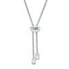 Thumbnail Image 2 of The Kindred Heart from Vera Wang Love Collection 1/8 CT. T.W. Diamond Bolo Bracelet in Sterling Silver - 9.5"