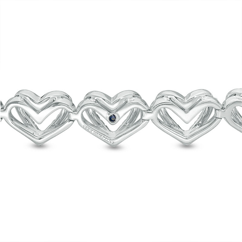 The Kindred Heart from Vera Wang Love Collection 1 8 CT. T.W. Diamond Bolo Bracelet in Sterling Silver 9.5 Zales
