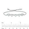 Thumbnail Image 4 of The Kindred Heart from Vera Wang Love Collection 1/8 CT. T.W. Diamond Bolo Bracelet in Sterling Silver - 9.5"