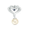 Thumbnail Image 1 of The Kindred Heart from Vera Wang Love Collection Cultured Freshwater Pearl and Diamond Drop Earrings in Sterling Silver
