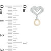 Thumbnail Image 2 of The Kindred Heart from Vera Wang Love Collection Cultured Freshwater Pearl and Diamond Drop Earrings in Sterling Silver