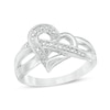 Thumbnail Image 1 of Diamond Accent Crossover Heart Ring in Sterling Silver