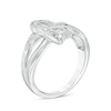 Thumbnail Image 2 of Diamond Accent Crossover Heart Ring in Sterling Silver
