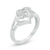 Thumbnail Image 2 of Diamond Accent Interlocking Double Hearts Ring in Sterling Silver