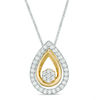 Thumbnail Image 1 of Convertibilities 1/4 CT. T.W. Composite Diamond Teardrop Frame Three-in-One Pendant in Sterling Silver and 10K Gold