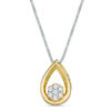 Thumbnail Image 2 of Convertibilities 1/4 CT. T.W. Composite Diamond Teardrop Frame Three-in-One Pendant in Sterling Silver and 10K Gold