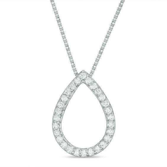 Convertibilities 1/4 CT. T.w. Composite Diamond Teardrop Frame Three-in-One Pendant in Sterling Silver and 10K Gold
