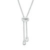 Thumbnail Image 2 of Vera Wang Love Collection Blue Sapphire and 1/3 CT. T.W. Diamond Bolo Bracelet in Sterling Silver - 9.5"