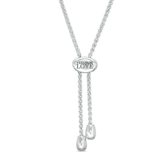 Vera Wang Love Collection Blue Sapphire and 1/3 CT. T.w. Diamond Bolo Bracelet in Sterling Silver - 9.5"