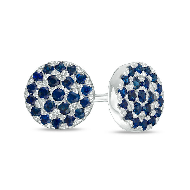 Vera Wang Love Collection Blue Sapphire Composite Stud Earrings in ...