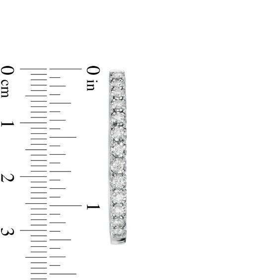 1 CT. T.w. Diamond Hoop Earrings in 10K White Gold