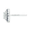 Thumbnail Image 2 of Vera Wang Love Collection 1/4 CT. T.W. Diamond and Blue Sapphire Frame Stud Earrings in 14K White Gold