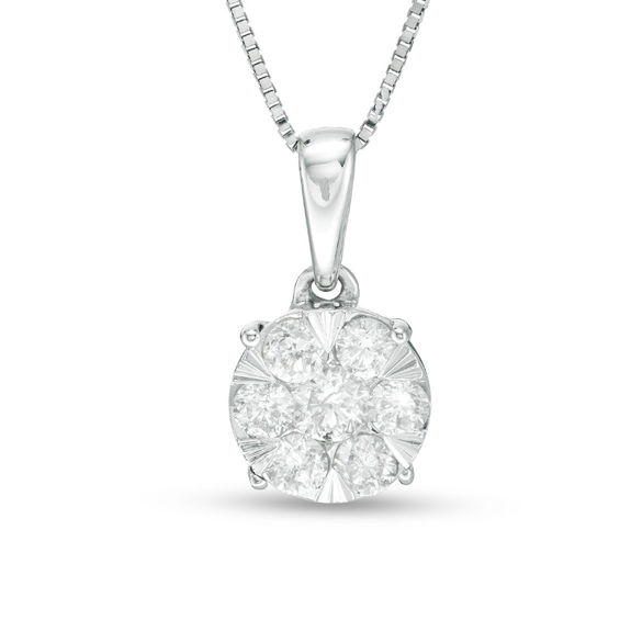 1/2 CT. T.w. Diamond Frame Pendant in 10K White Gold
