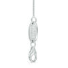 Thumbnail Image 2 of Vera Wang Love Collection 1/5 CT. T.W. Diamond and Blue Sapphire Frame Chevron Necklace in 14K White Gold - 19"