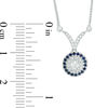Thumbnail Image 3 of Vera Wang Love Collection 1/5 CT. T.W. Diamond and Blue Sapphire Frame Chevron Necklace in 14K White Gold - 19"