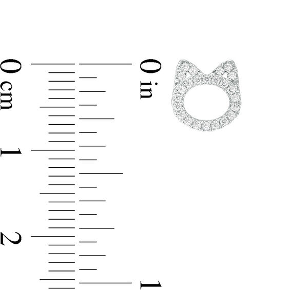 1/5 CT. T.w. Diamond Cat Stud Earrings in Sterling Silver