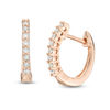 Thumbnail Image 1 of 1/6 CT. T.W. Diamond Hoop Earrings in 10K Rose Gold